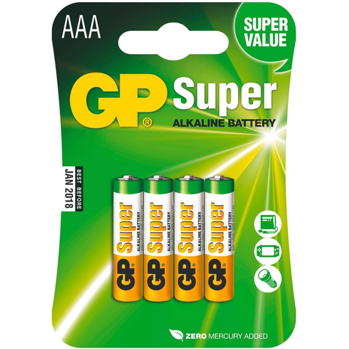 Bild von Baterie GP Super Alkaline AAA 1.5V, blistr 4ks