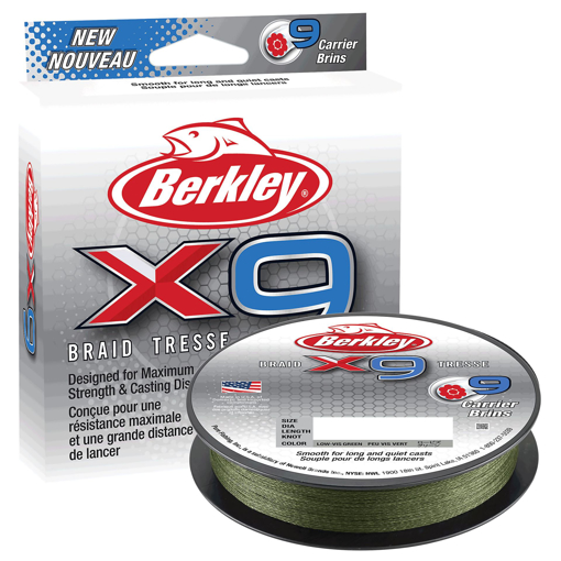 Bild von Berkley X9 Braid Low Vis Green 150m, 0.10mm 9.0kg