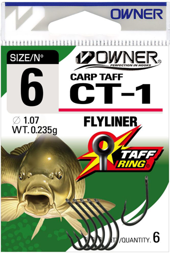 Obrázek z Owner CT-1 Carp Taff Flyliner, vel.6 (6ks)