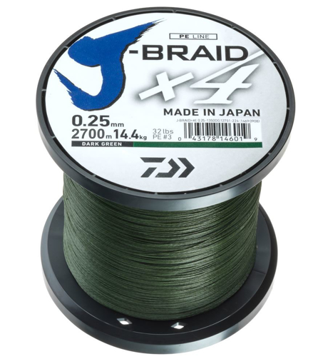 Bild von Daiwa J-Braid X4 Tmavě zelená, 0.17mm 8.4kg 1m