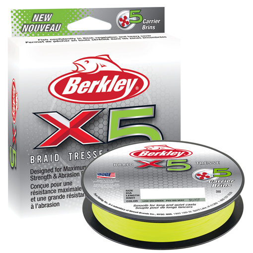 Image sur Berkley X5 Braid Flame Green 150m, 0.06mm 6.4kg