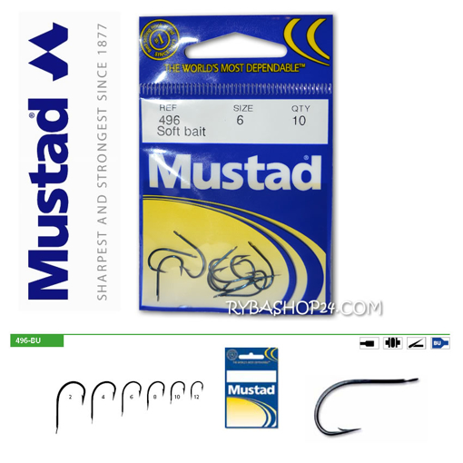 Image sur Mustad Classic 496-BU Soft bait, vel.6