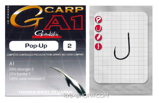 Bild von Gamakatsu A1 G-Carp Pop-Up Hook, vel.4