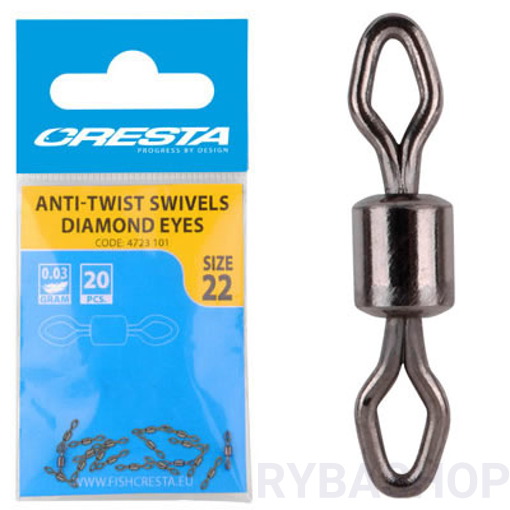 Obrázek z CRESTA Rolling Swivel Diamond Eyes, #18