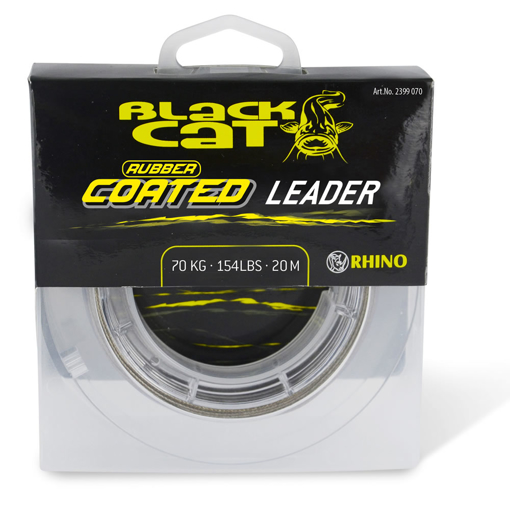 Black Cat Rubber Coated Leader 20m, 100kg šedá