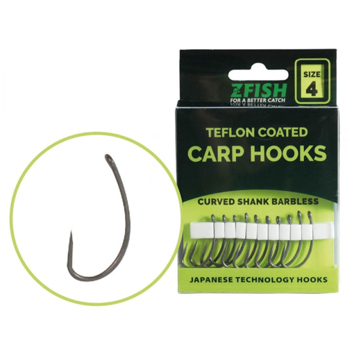 Zfish Teflonové háčky Curved Shank BL #8