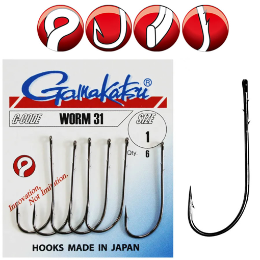 Bild von Gamakatsu Worm 31 Hook #1/0 6ks