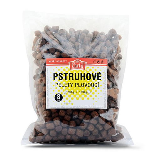 Obrazek Pstruhové pelety plovoucí 8mm 1 kg