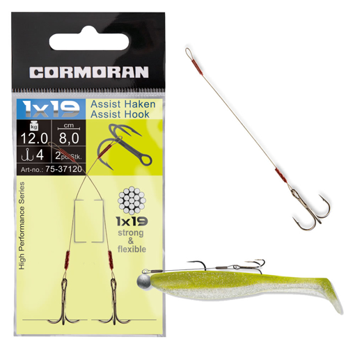 Obrazek Cormoran 1x19 Assist Hook 12kg 9cm #4 2ks